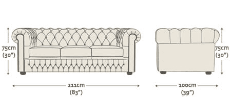 Chesterfield 3 Seater Sofa Bed