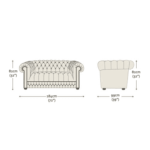 Belgravia 2 Seater Sofa Antique Brown
