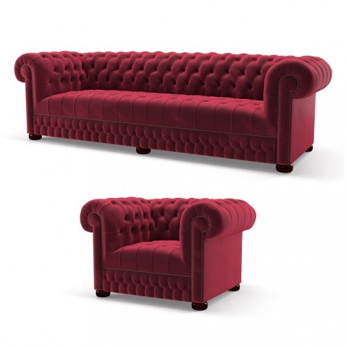 Belgravia 4 Seater & Chair Amalfi Salsa Speckled Gold Studs