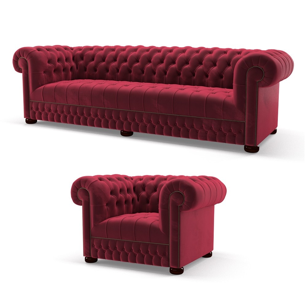 Belgravia 4 Seater & Chair Amalfi Salsa Speckled Gold Studs
