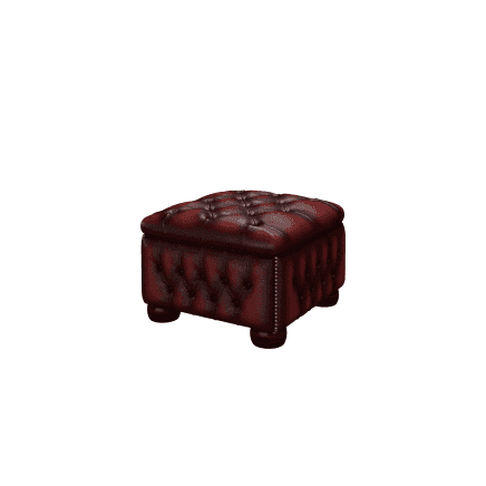 Buttoned Pouffe Box Antique Red 