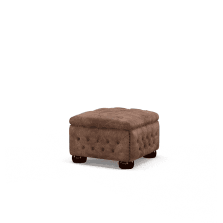 Buttoned Pouffe Box