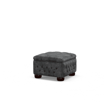 Buttoned Pouffe Box