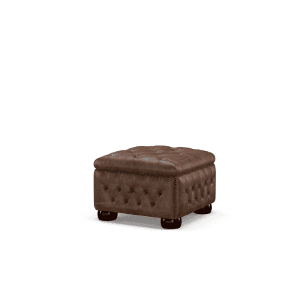 Buttoned Pouffe Box