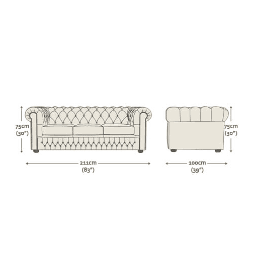 Chesterfield 3 Seater Bed Settee Essential Black