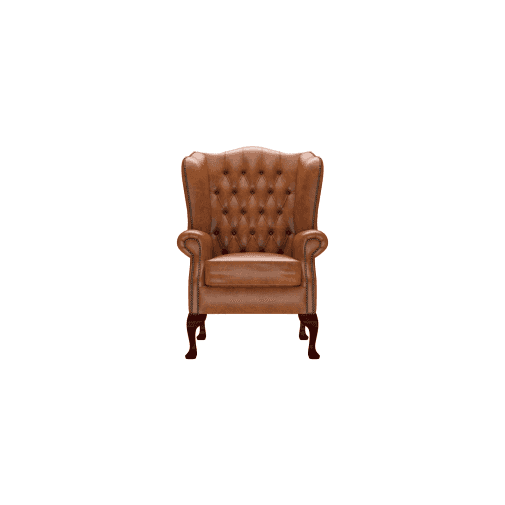 Classic Chair Old English Saddle Dark Oak Finish Speckled Gold Studs