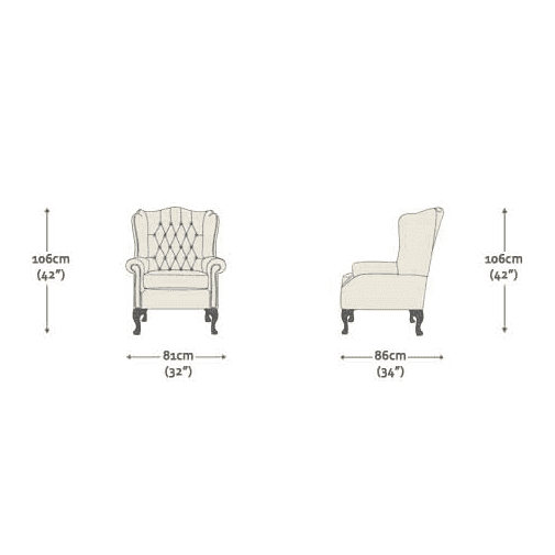 Classic Chair Old English Saddle Dark Oak Finish Speckled Gold Studs