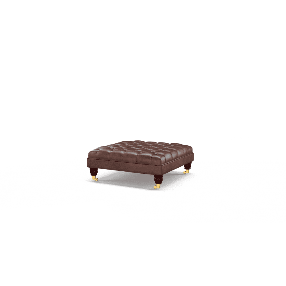 Finsbury Footstool Heritage Dark Brown Black Finish