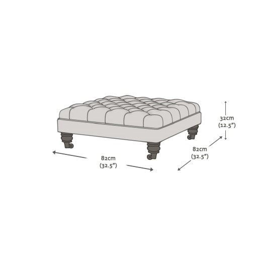 Finsbury Footstool Heritage Dark Brown Black Finish