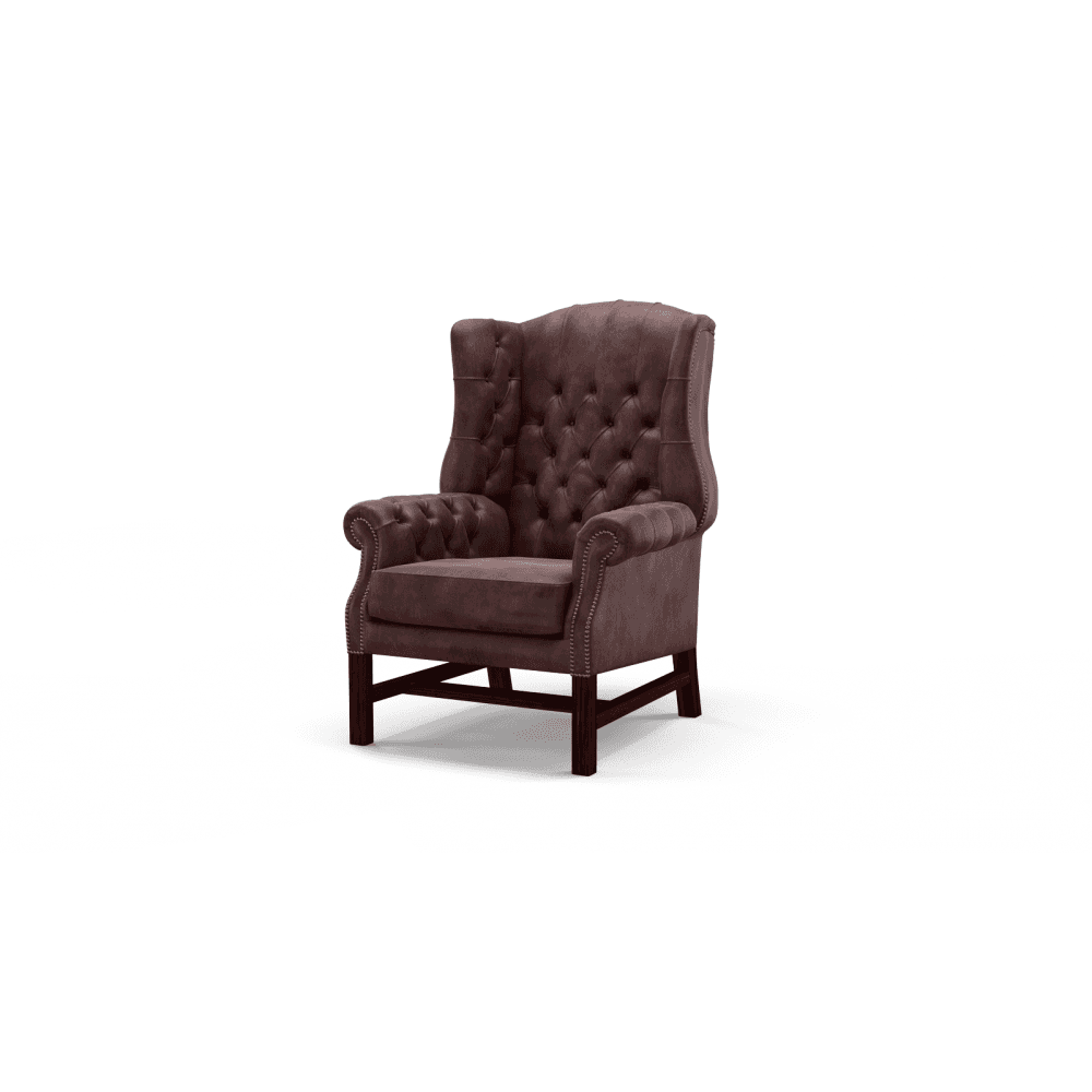 Georgian Chair Rustic Pinot Black Finish Antique Studs 