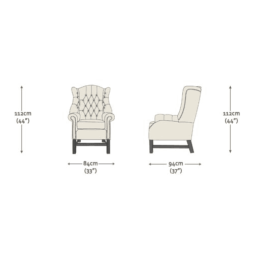 Georgian Chair Rustic Pinot Black Finish Antique Studs 