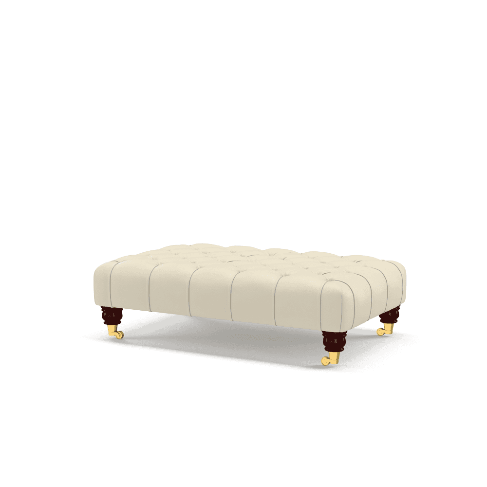 Pimlico Footstool Vogue Ivory Dark Oak Finish 