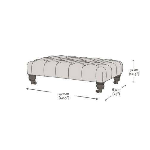 Pimlico Footstool Vogue Ivory Dark Oak Finish 