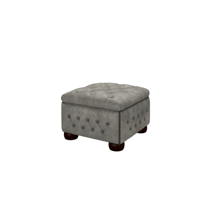 Buttoned Pouffe Box