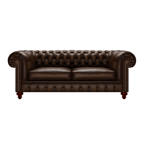 Regent 3 Seater Sofa Antique Autumn Tan Renaissance Studs 