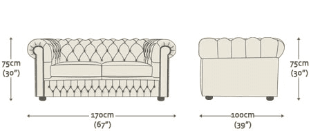Chesterfield 2 Seater Sofa Bed