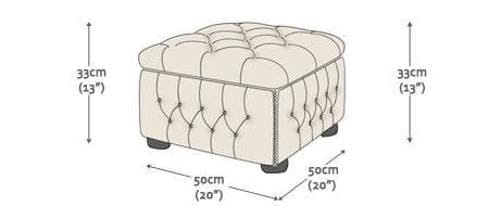 Buttoned Pouffe Box